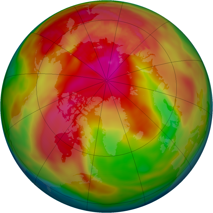 Arctic ozone map for 20 March 1980
